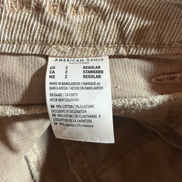 American Eagle‎ Pants Womens 2 Brown Corduroy Flared Leg Stretch Button Fly Y2K - Picture 8 of 13